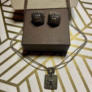 Elegant Silver Necklace and Earring Set